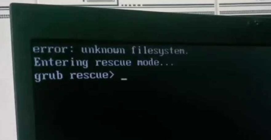 Ошибка Grub Rescue Unknown Filesystem